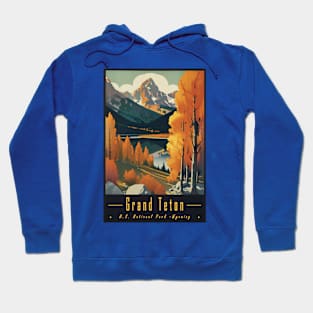 Grand Teton National Park Vintage Travel Poster Hoodie